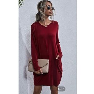 Shein red tshirt dress